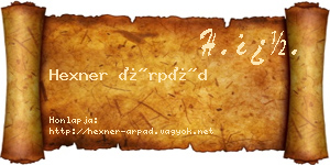 Hexner Árpád névjegykártya